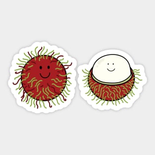 cute smiling fruit rambutan Sticker